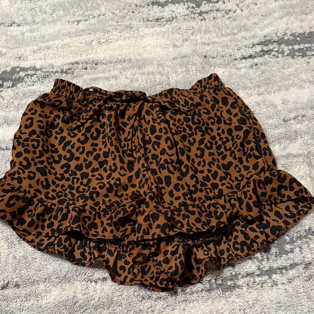 Sienna Sky Brown Leopard Print Women's Shorts